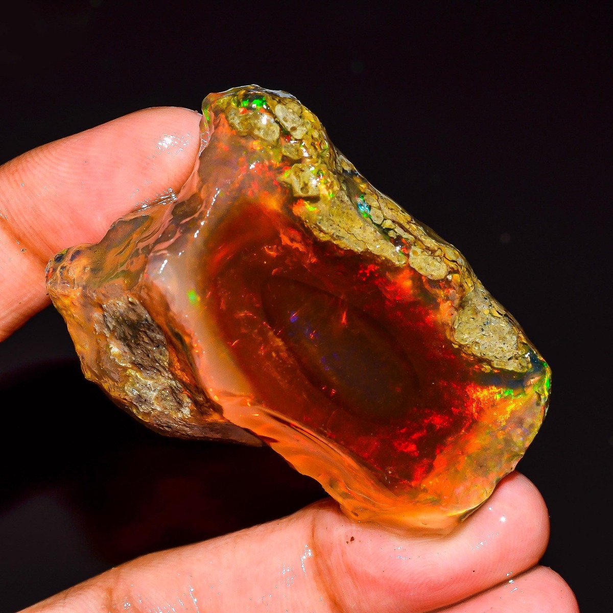 Jewelry Making Raw Materials - 25-80CT Natürlicher Äthiopischer Opal Rohstein Feueropal