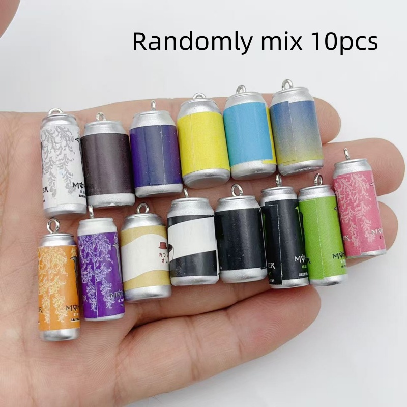 Jewelry Making With Resin - 10 Stück Mini-Simulations-Getränkedosen-Harzanhänger, bunte Nachbildungen von
