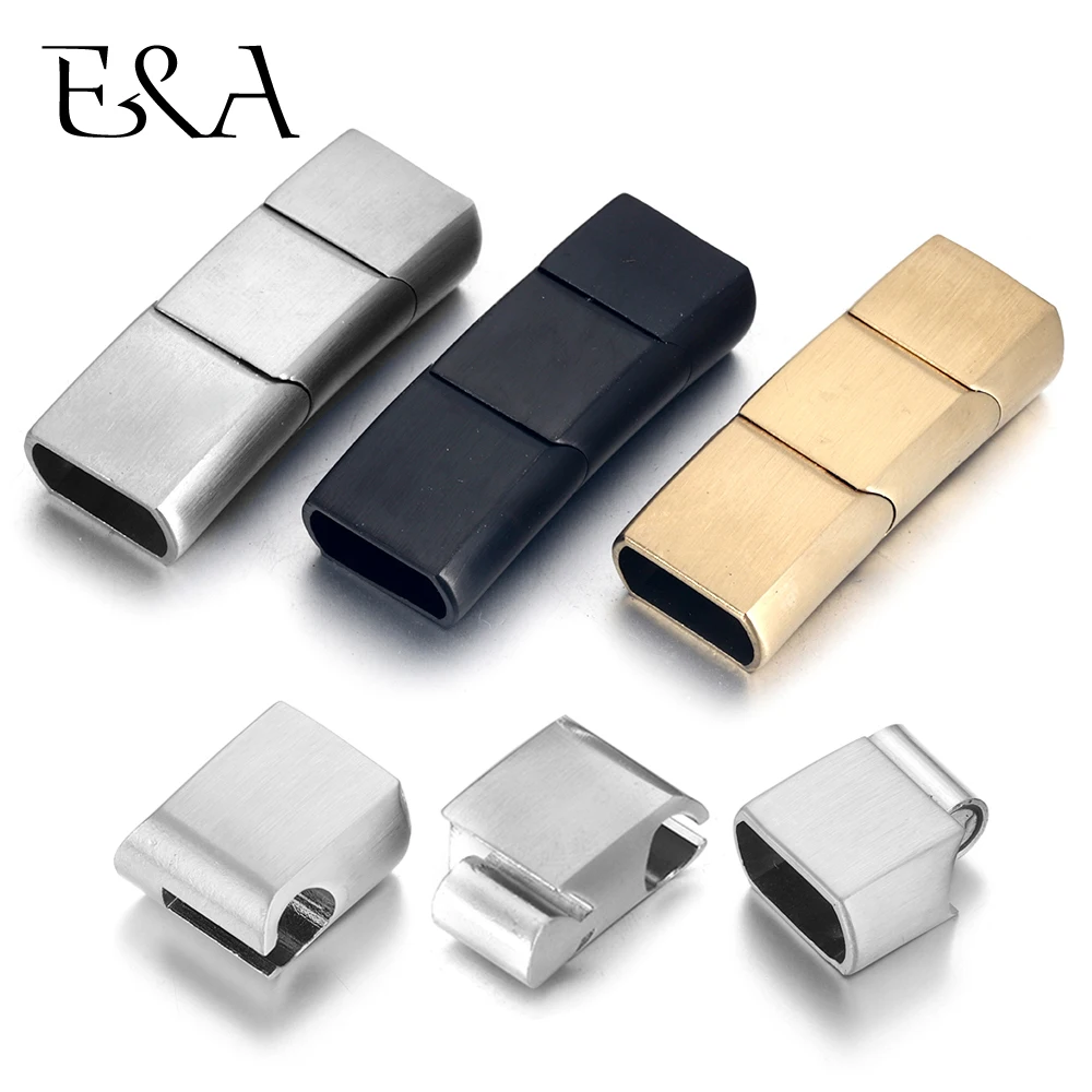 Jewelry Making Factory - Erweiterter Edelstahl-Verschluss, drei Teile, Magnetverschlüsse, 12
