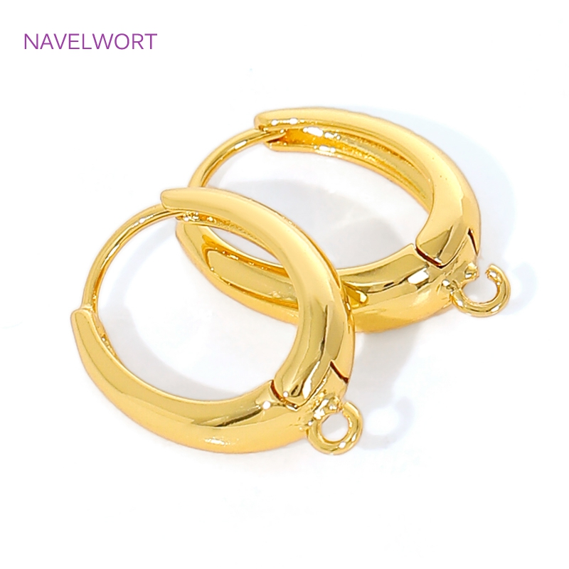 Jewelry Making Earring Supplies - 18K vergoldete Messing-Ohrhaken, ovale Ohrringbefestigungen, Ohrringhaken,