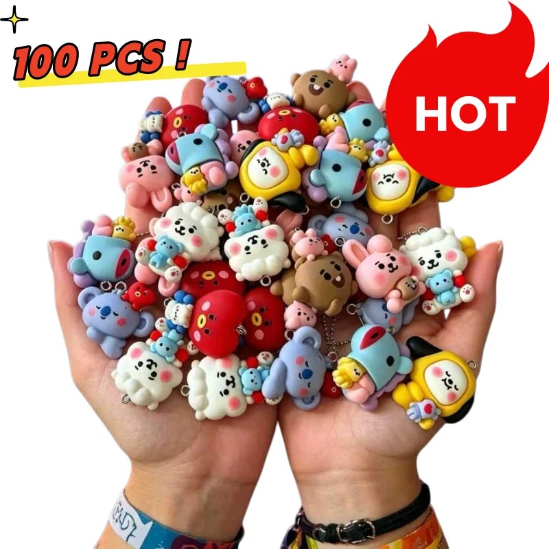 Jewelry Making With Resin - 7 Stück BT21 Harz-Cartoon-Anhänger DIY-Zubehör Bastelbedarf