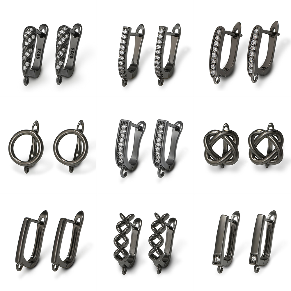 Jewelry Making Earring Supplies - YANASI 1 Paar Waffen-Schwarz Messing Ohrringhaken