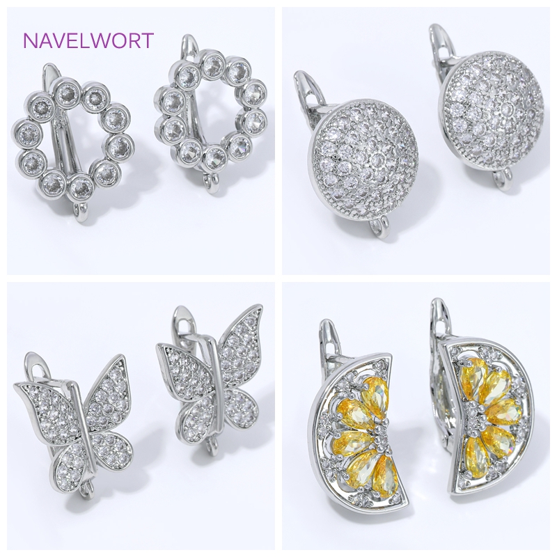 Jewelry Making Kit - 18K Vergoldete Fächerförmige Blumen-Ohrhaken, Messing-Basishaken für