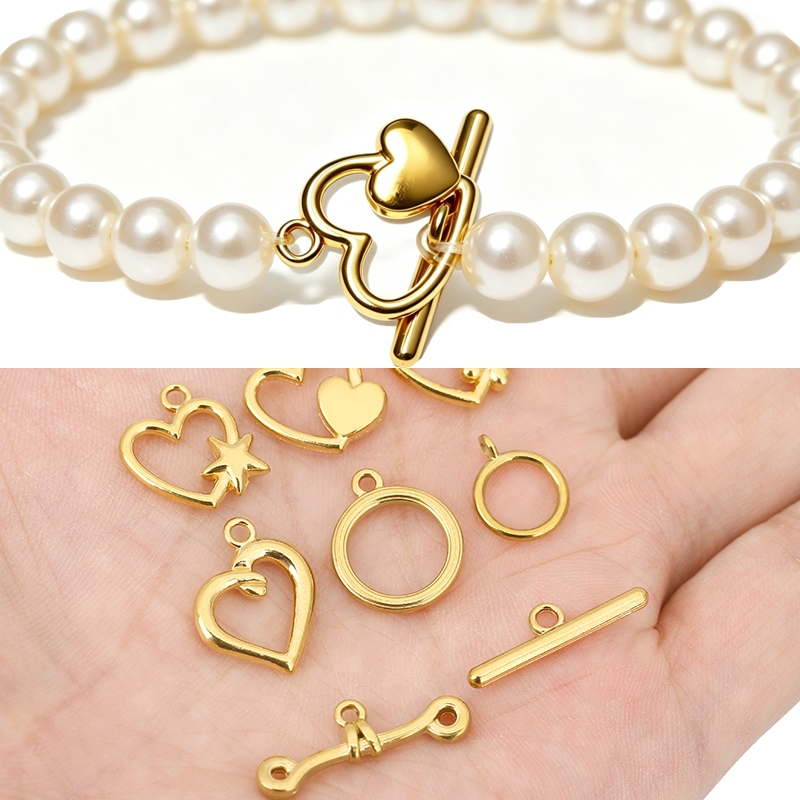 Jewelry Making Parts - 5 Sets PVD-beschichtete, langlebige Edelstahl-OT-Verschlüsse, Armbandhaken,