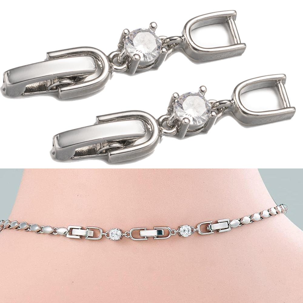 Jewelry Making Kit - 5-teiliges Set mit Faltschließe aus weißvergoldetem