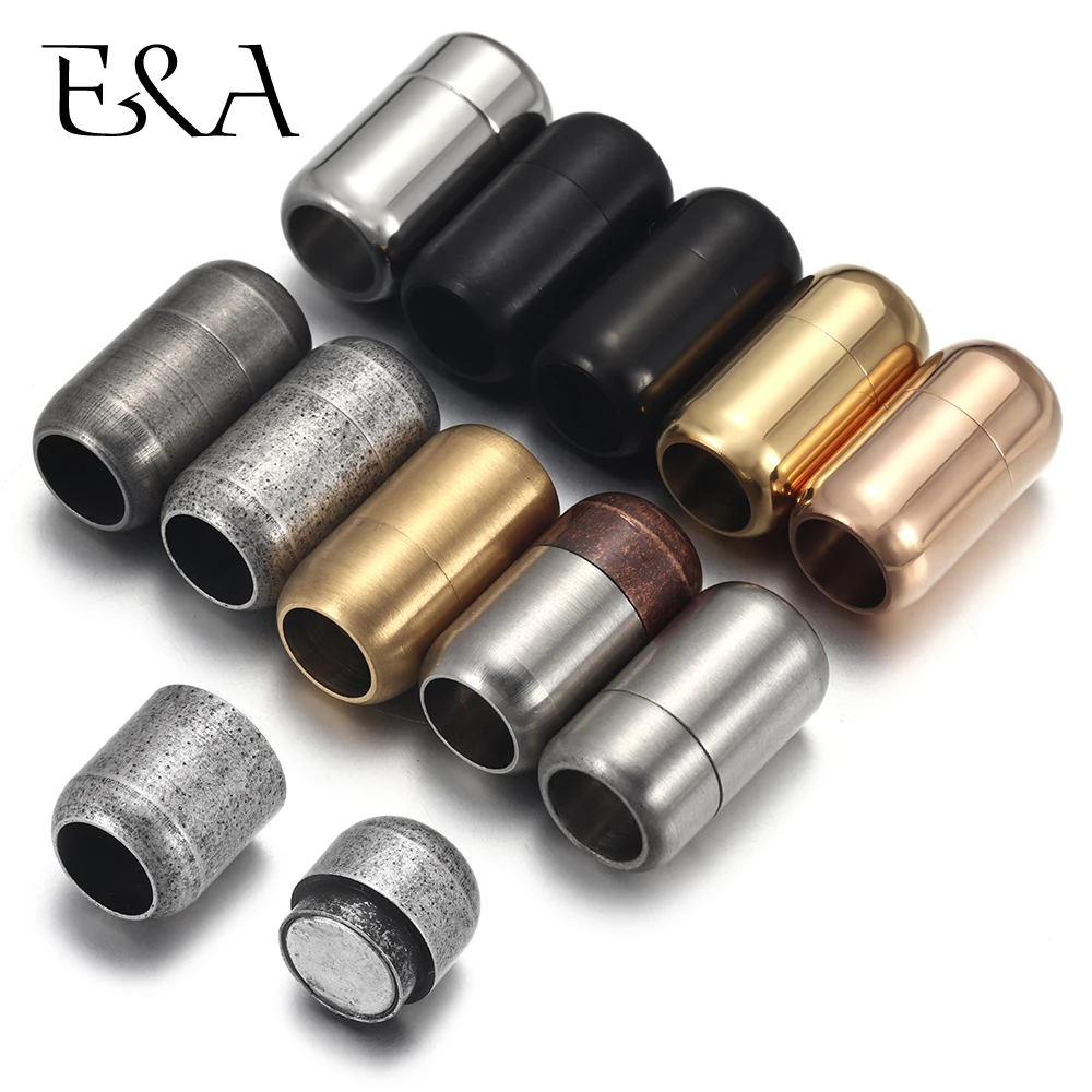 Jewelry Making Factory - Edelstahl 3mm-8mm Runde Magnetverschlüsse Lederarmband Magnet