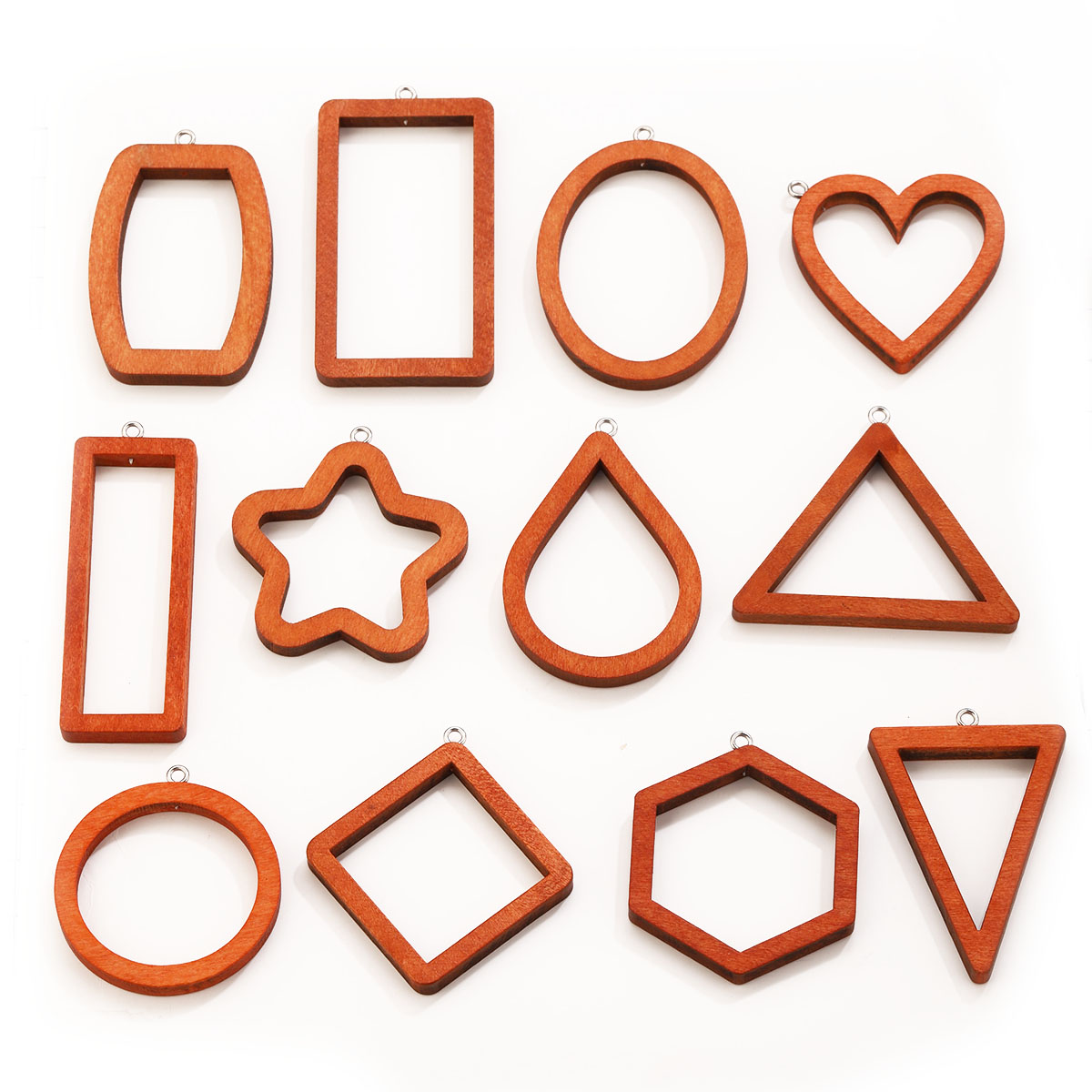 Jewelry Making With Resin - 10 Stück Dreieckige und Rechteckige Holz-Geometrie-Anhänger