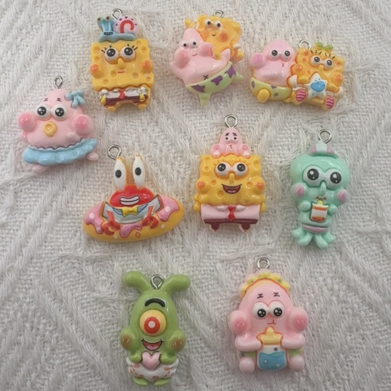 Jewelry Making With Resin - 10 Stück Cartoon-Harzanhänger, DIY-Schmuckherstellung, Ohrringe, Schlüsselanhänger-Zubehör