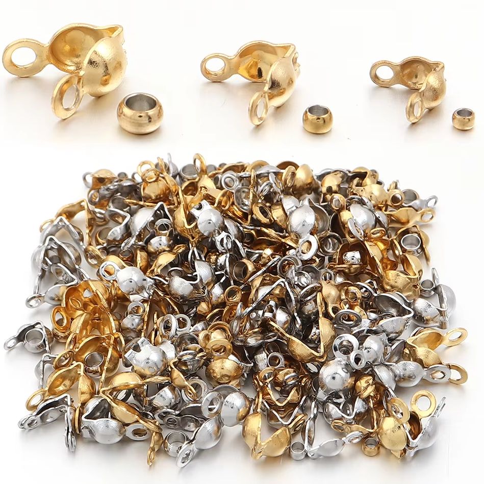 Jewelry Making Kit - 40-200 Stück Edelstahl-Verbinder Verschlüsse Crimp-Endperlen Schmuckset