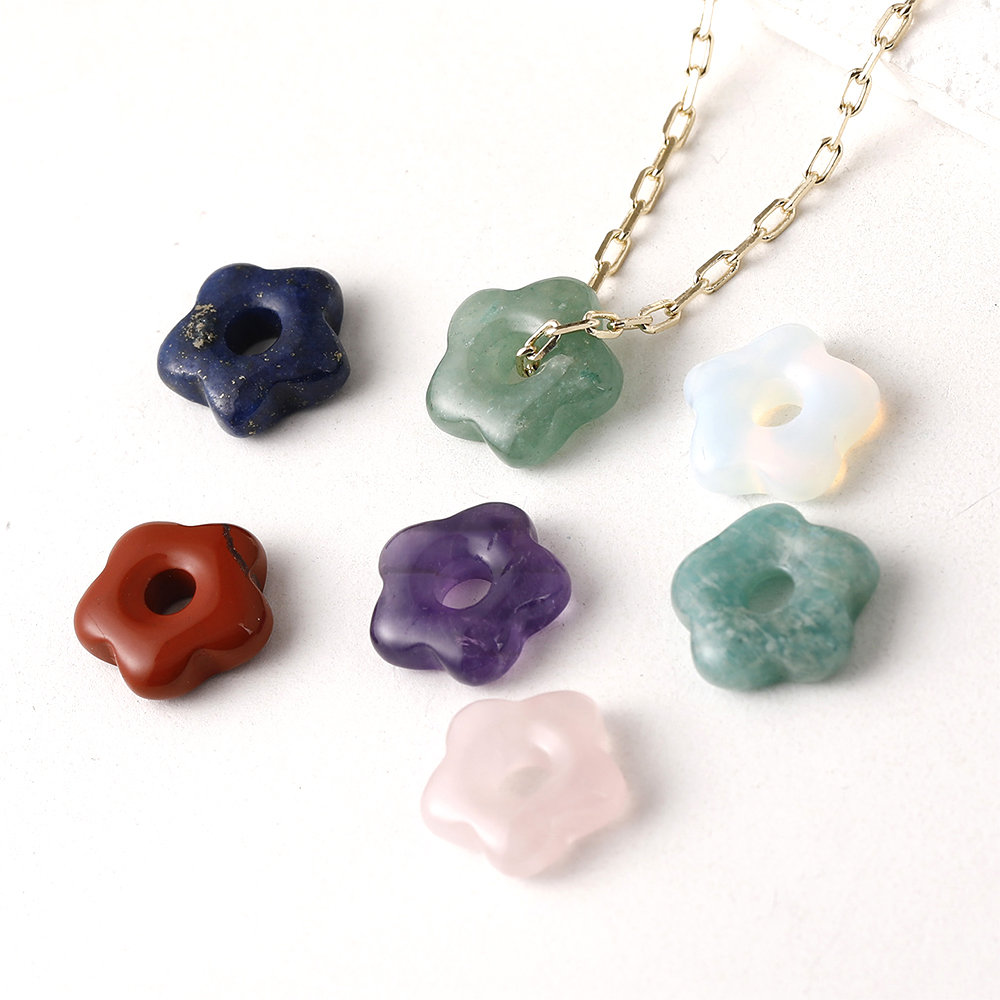 Jewelry Making Raw Materials - 1 Stück 15mm Kristall-Rohstein Blumenanhänger mit