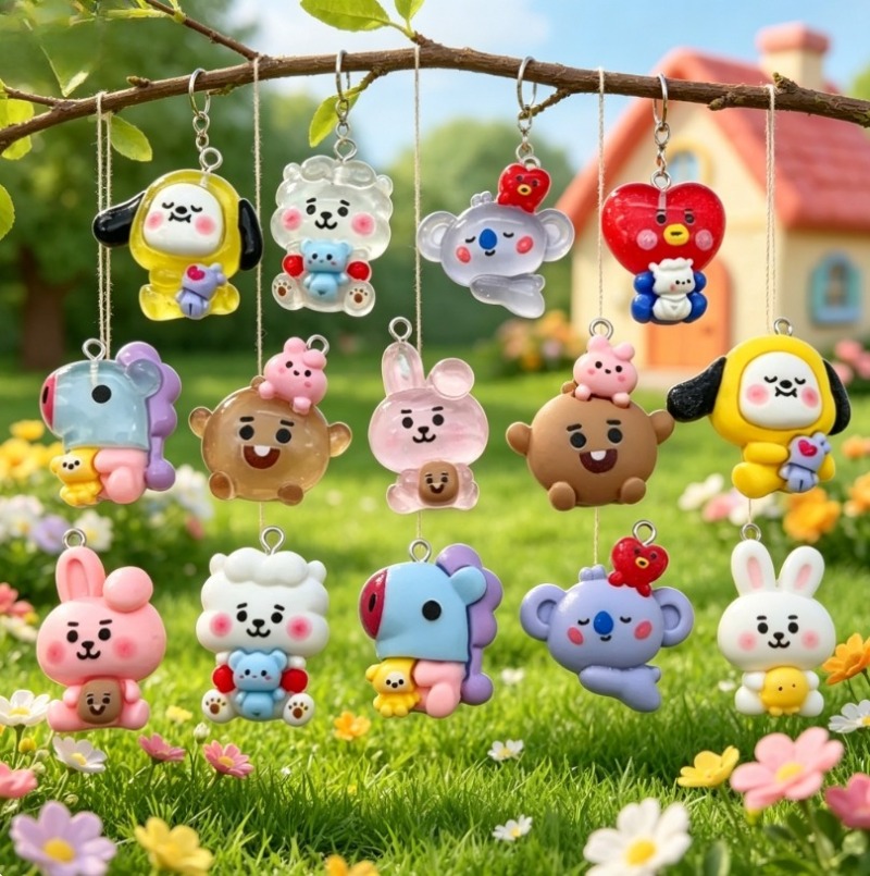 7 Stück BT21 Harz-Cartoon-Anhä – Jewelry Making With Resin Bewertung und Preis