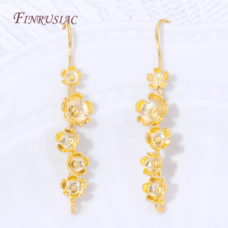 18K vergoldete Blumen-Ohrringh – Jewelry Making Earring Supplies Bewertung und Preis