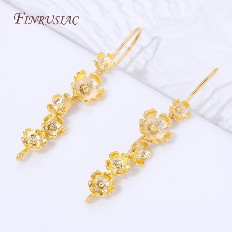 18K vergoldete Blumen-Ohrringh – Jewelry Making Earring Supplies Bewertung und Preis