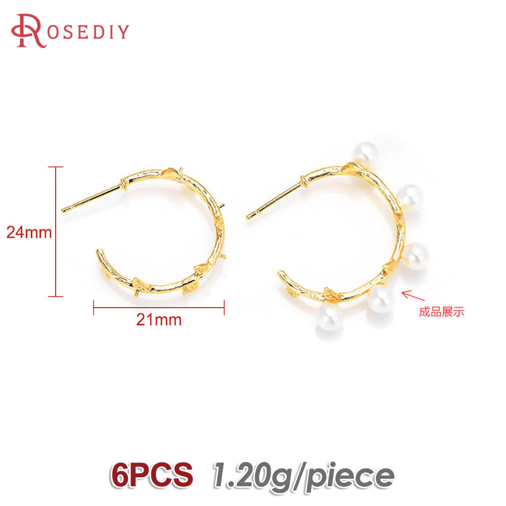6 Stück 18 Karat Gold Messing  – Jewelry Making Earring Supplies Bewertung und Preis